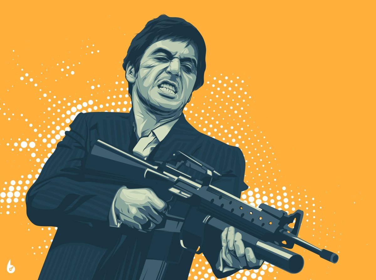 Лицо со шрамом 1983 Постер