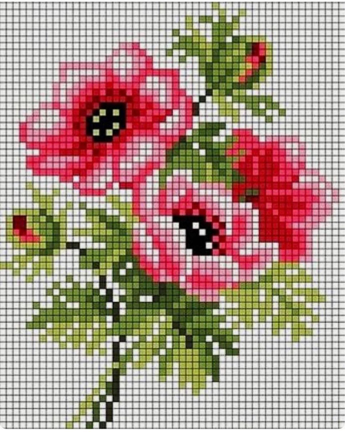 Рисование по клеточкам в тетради цветы