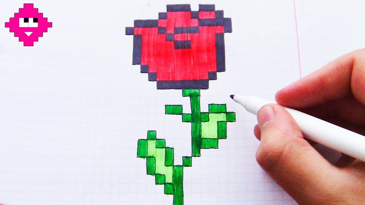 Рисование цветов по клеточкам