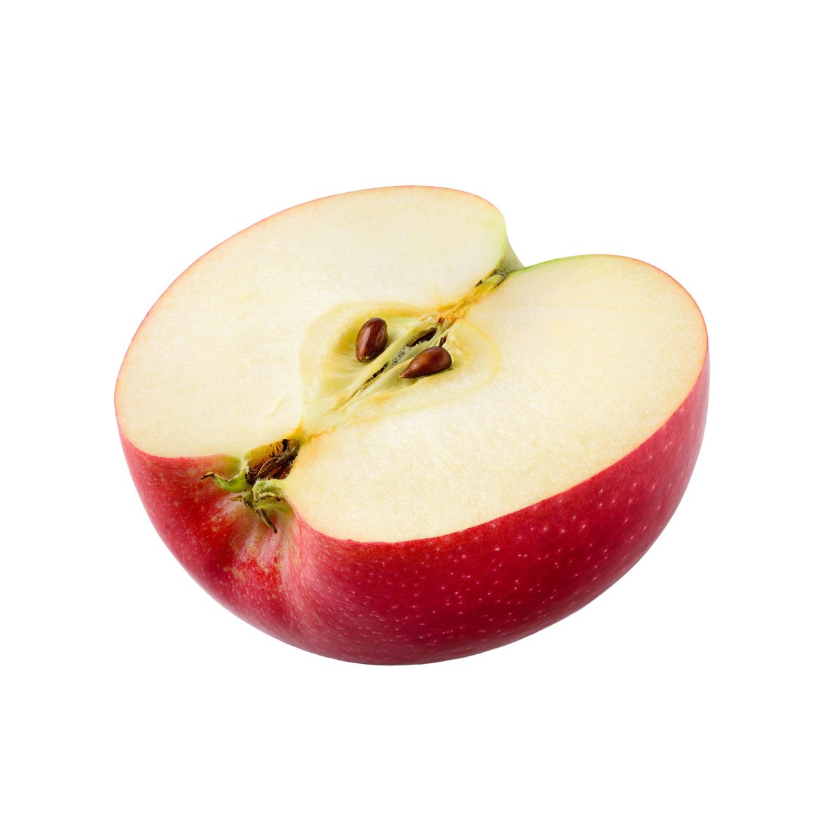 Половина красного яблока