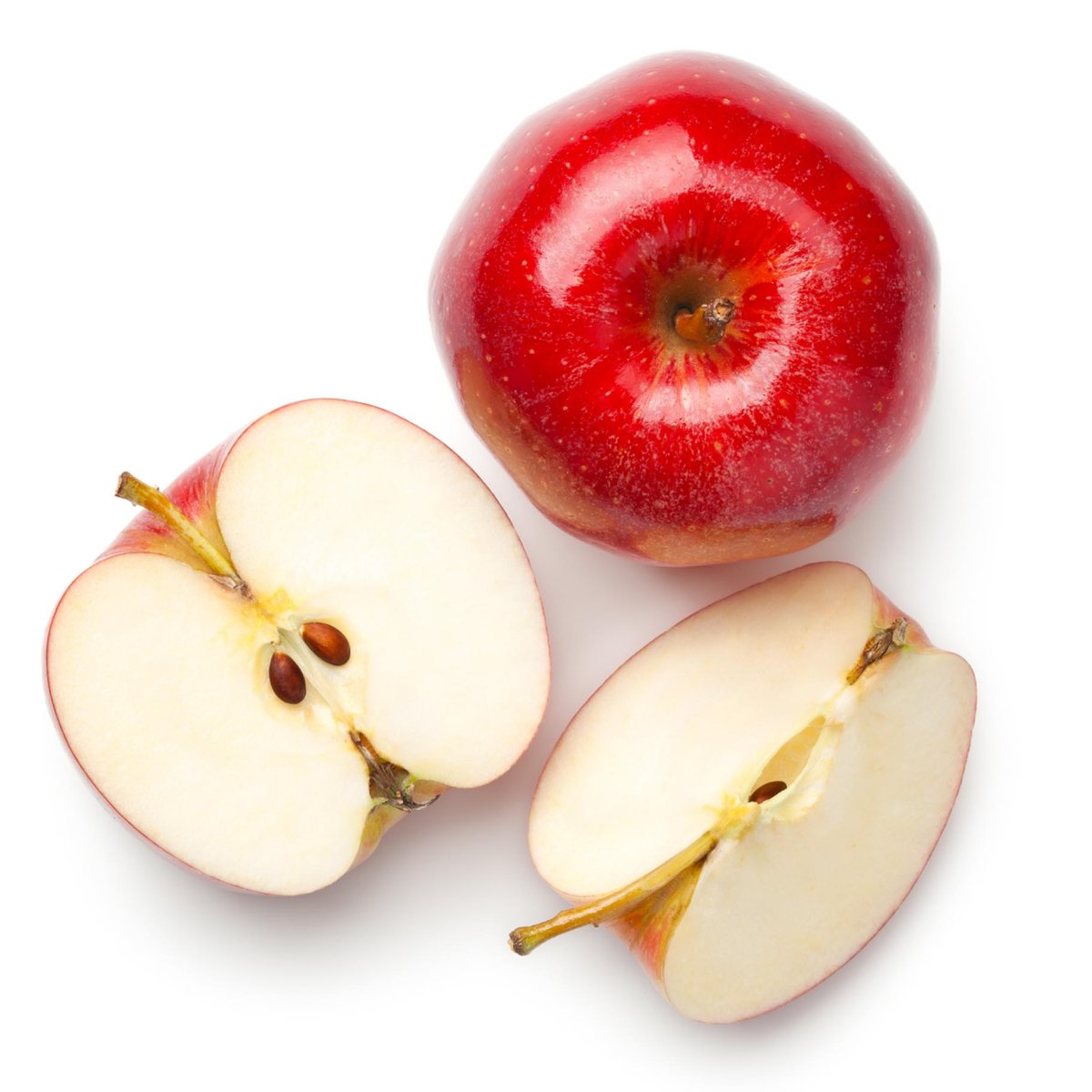 Красное яблоко сверху