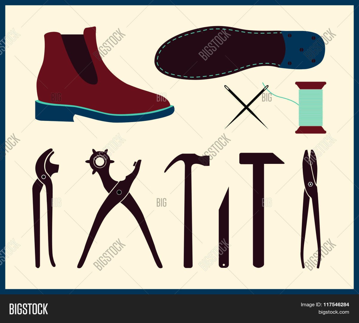 Векторные предметы для сапожника