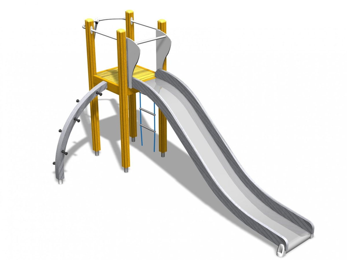 Горка на детской площадке на прозрачном фоне