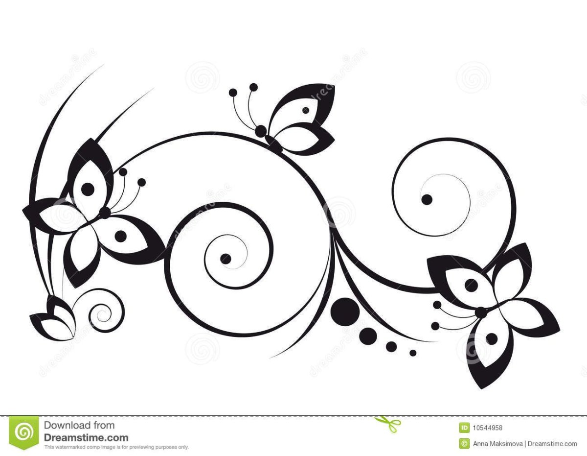 Узор завитки цветы