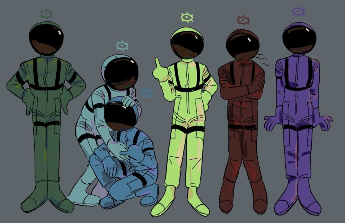 Амонг АС люди арт космонавты