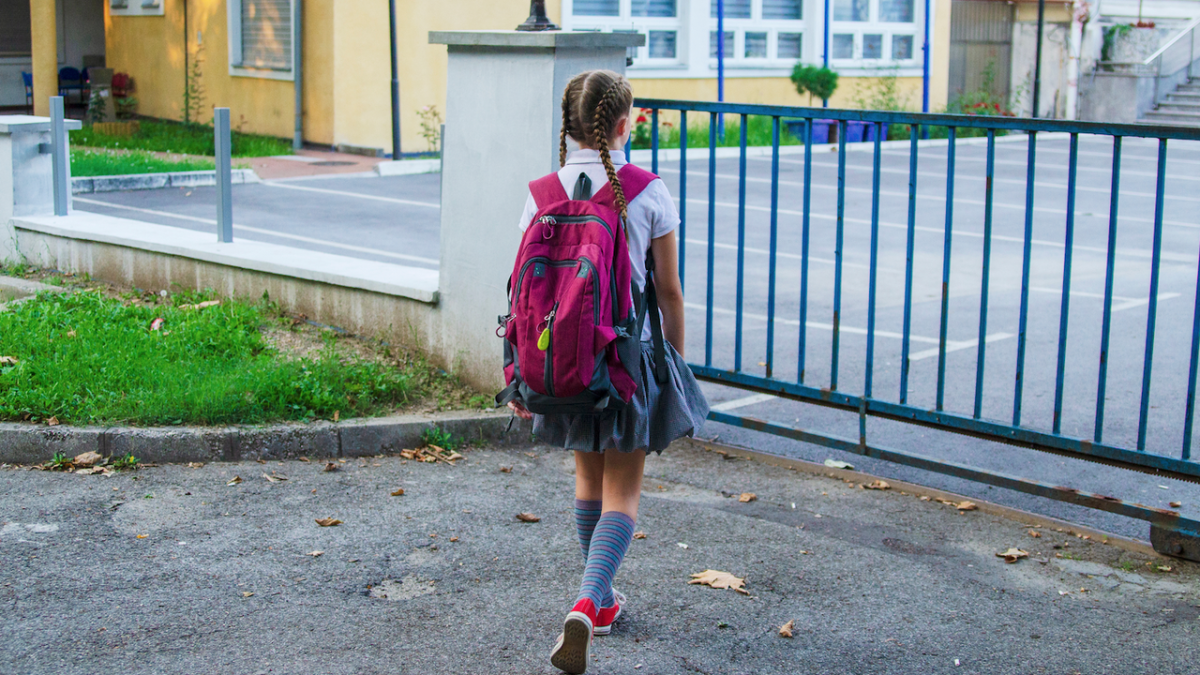 Девочка идет в школу