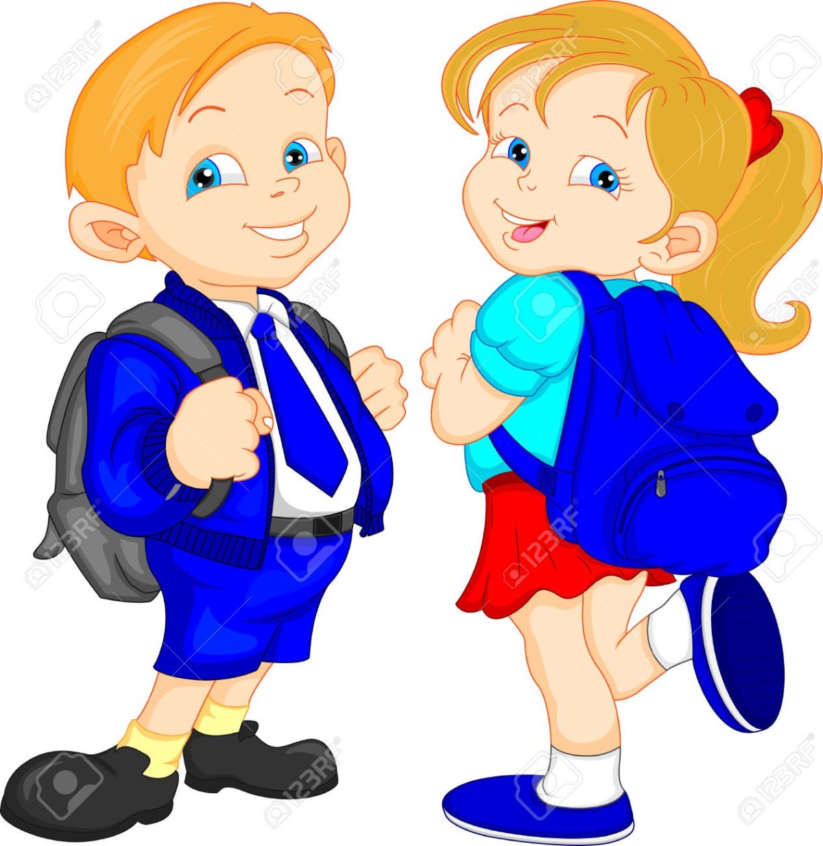 Школьницы идут в школу