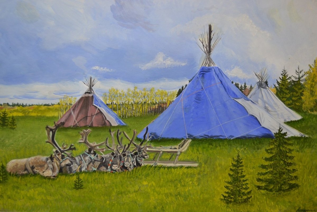 Чум в тундре лето