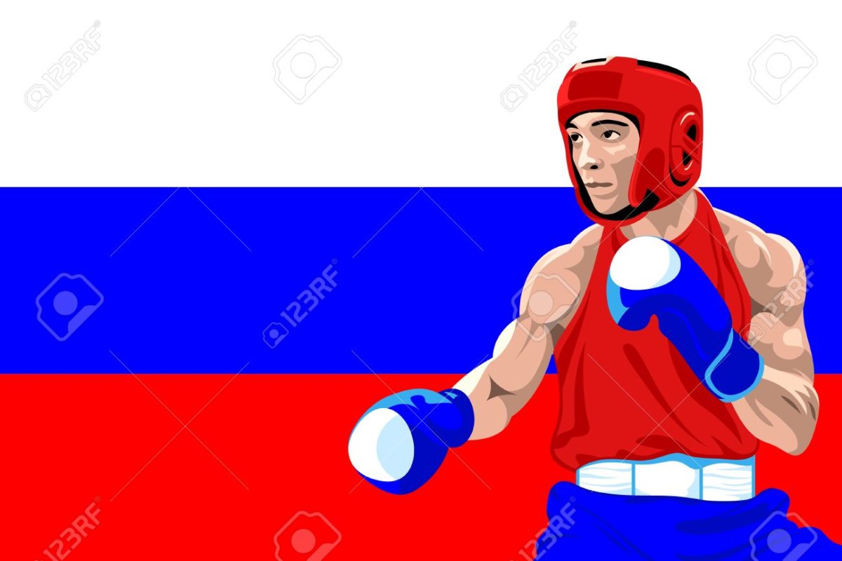 Боксер с российским флагом