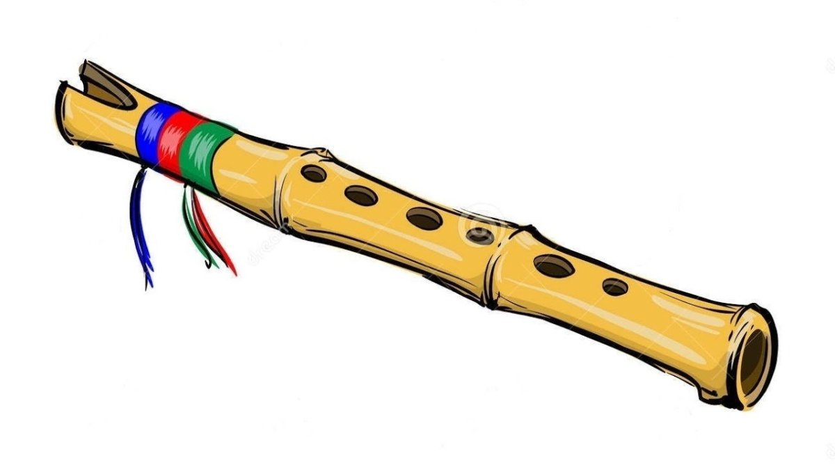 Дудочка на белом фоне