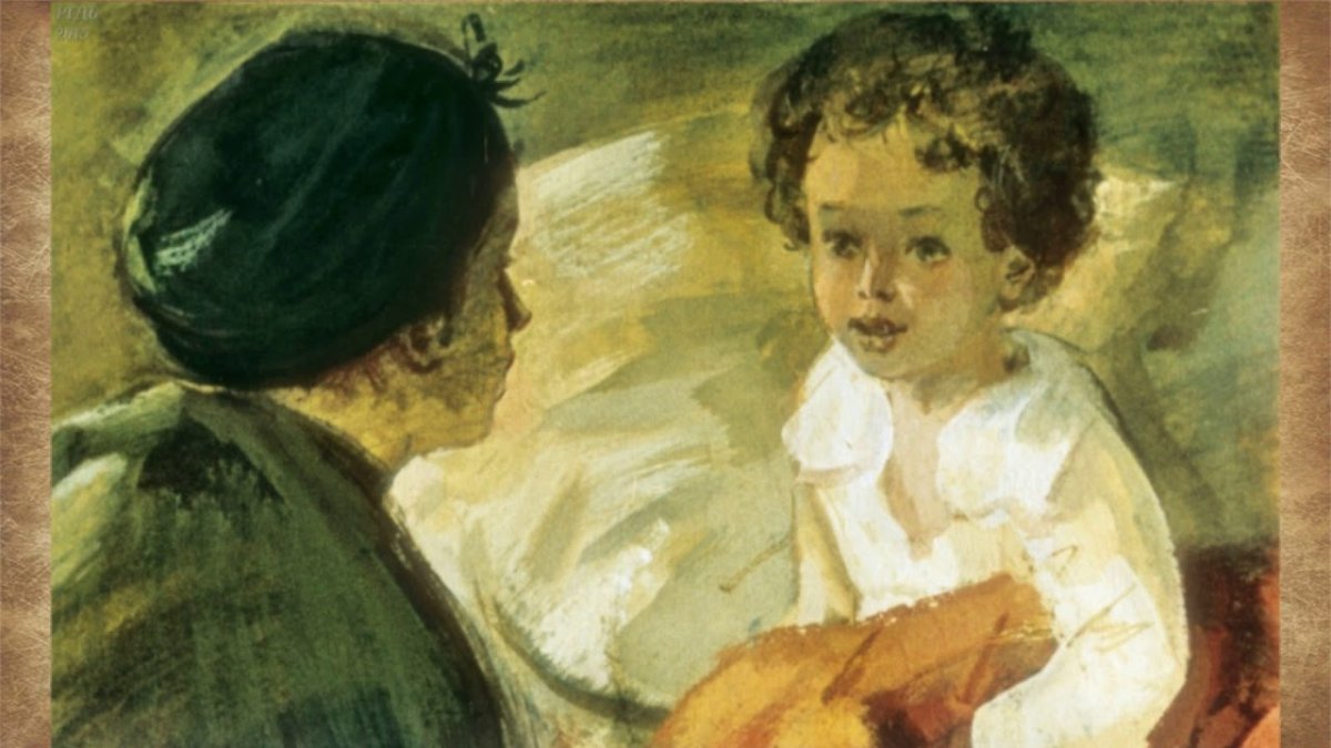 Пушкин и няня Арина Родионовна