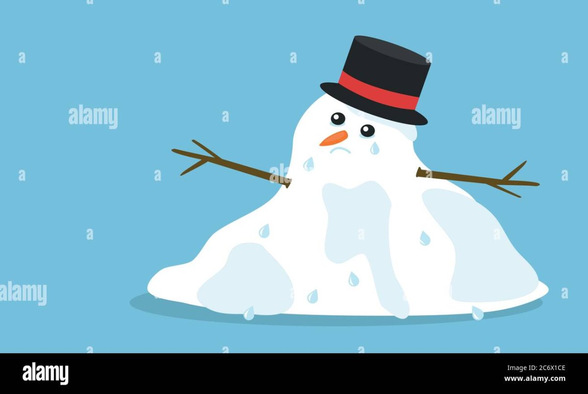 Изображение подтаявшего снеговика