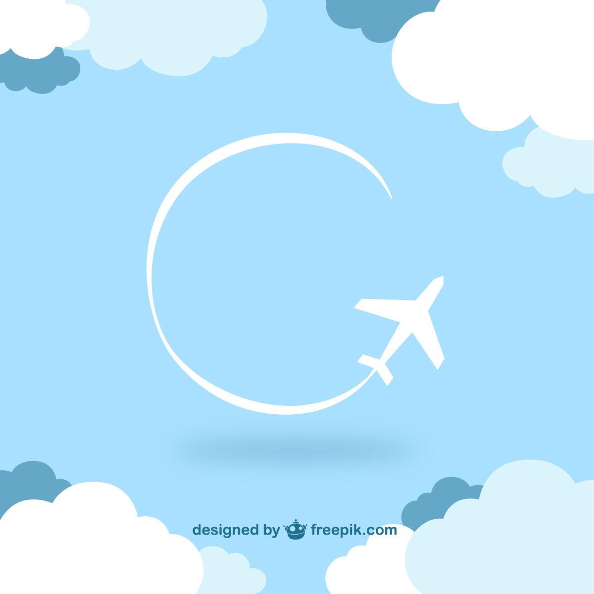 Самолет на голубом фоне