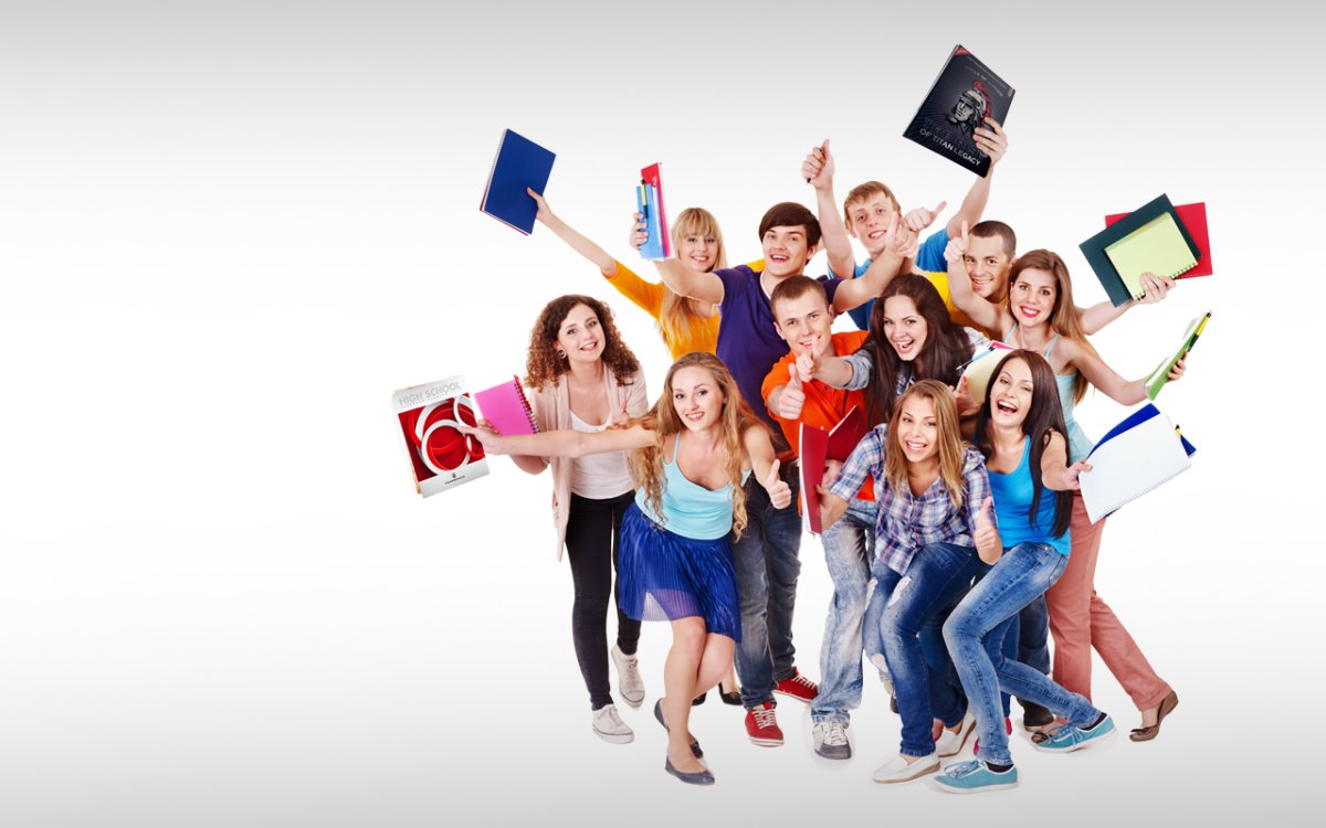 Молодежь на прозрачном фоне