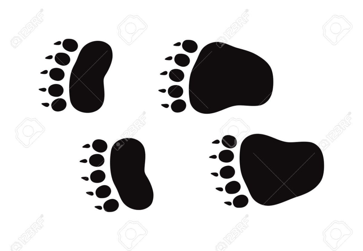 Следы детских ног на белом фоне