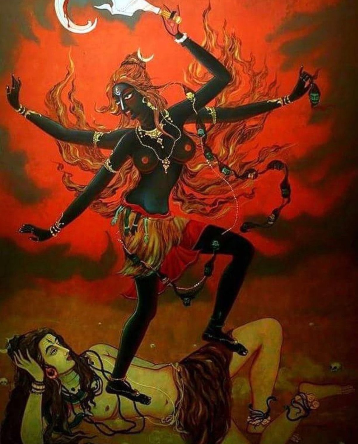 Шестирукая богиня Кали