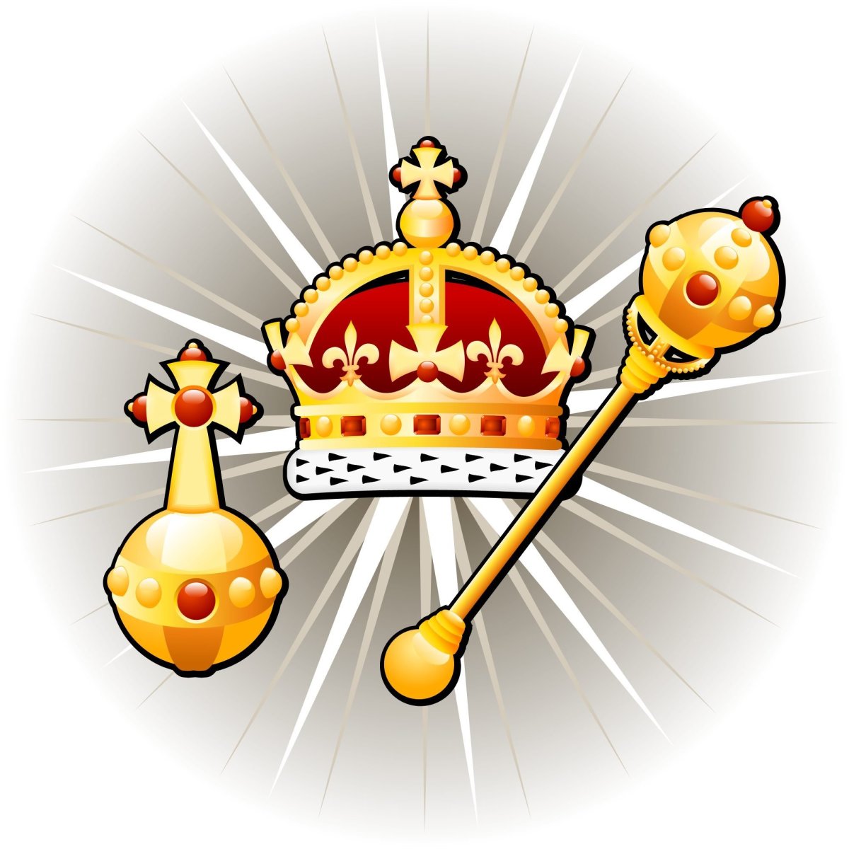 Скипетр и держава на прозрачном фоне