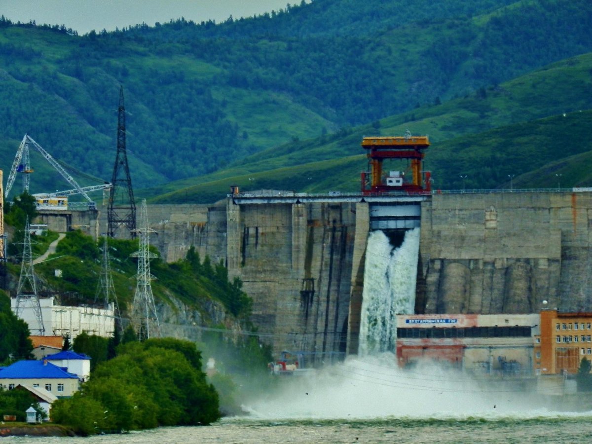 Схема плотины гидроэлектростанции