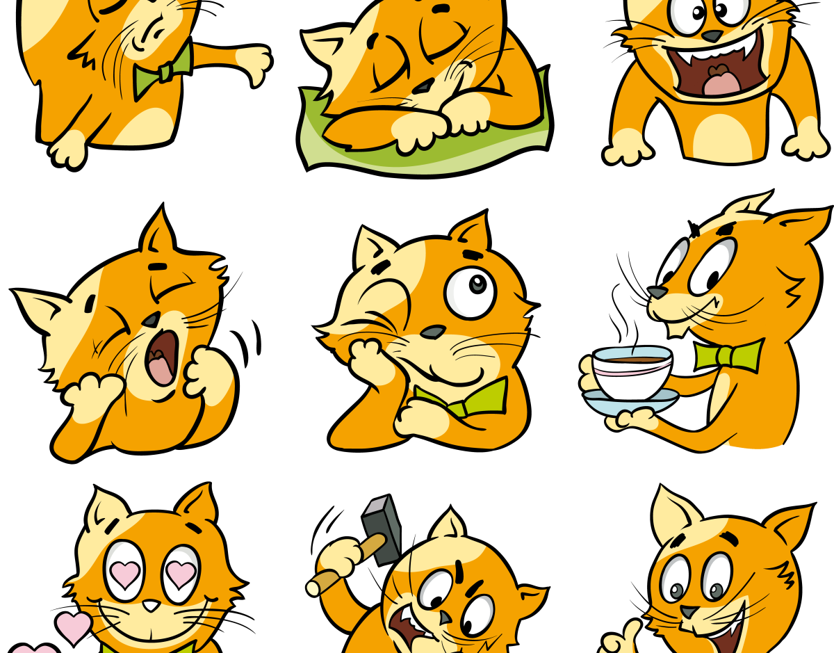 Стикеры эмоции животные