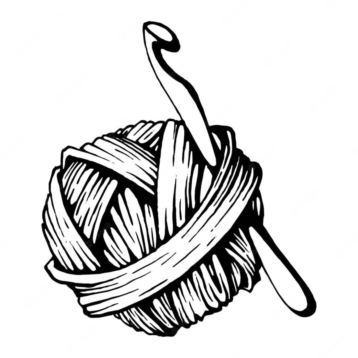 Клубок ниток акварель