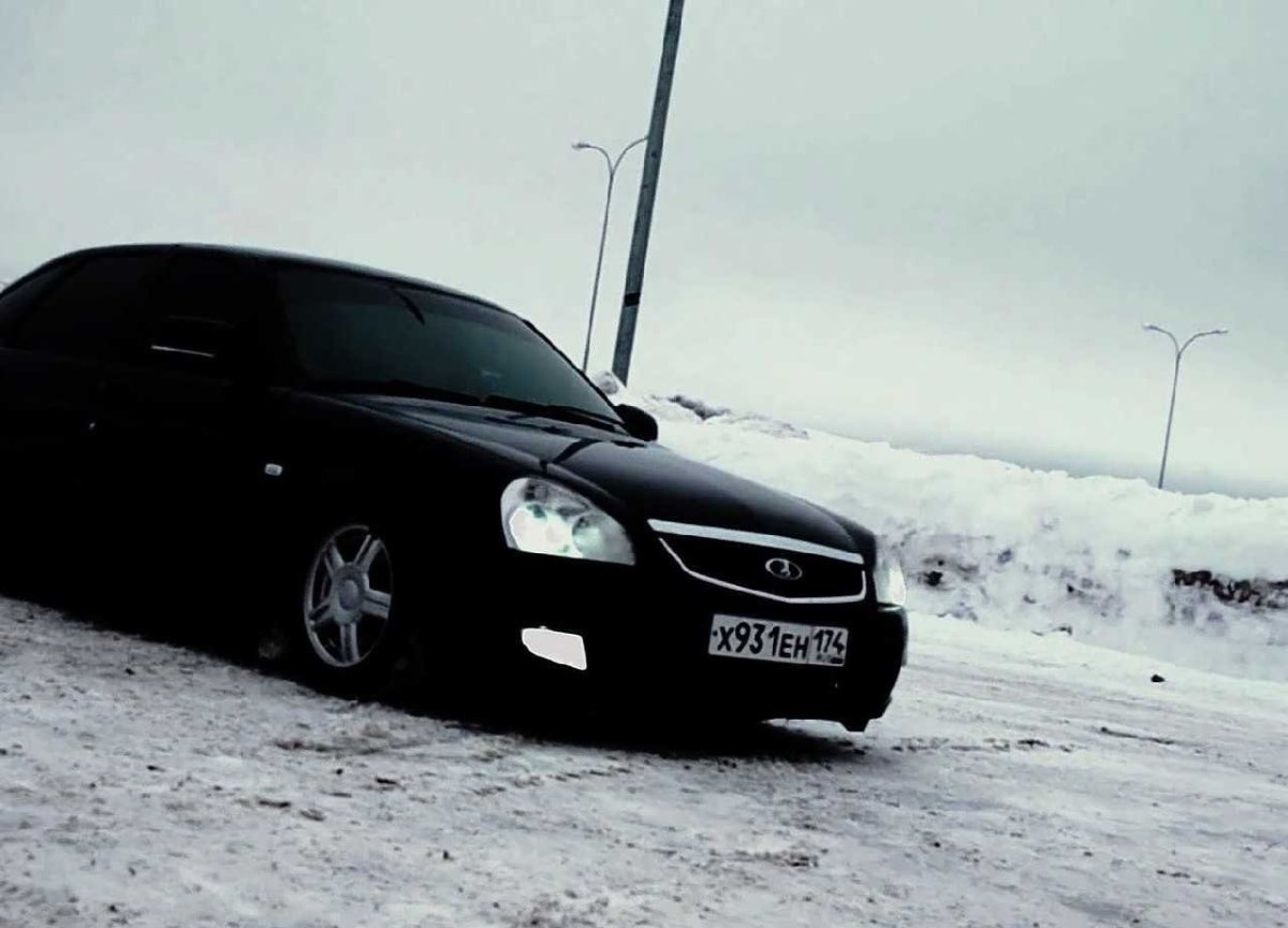 Лада Приора черная 4к