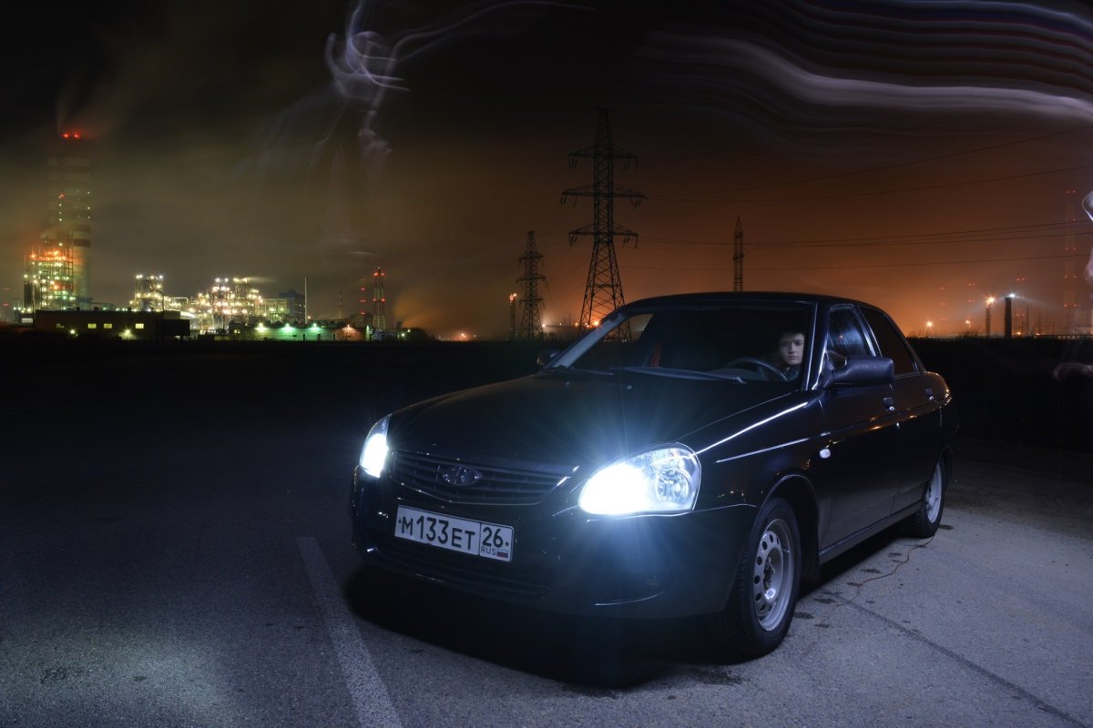 Приора 1 хэтчбек черная