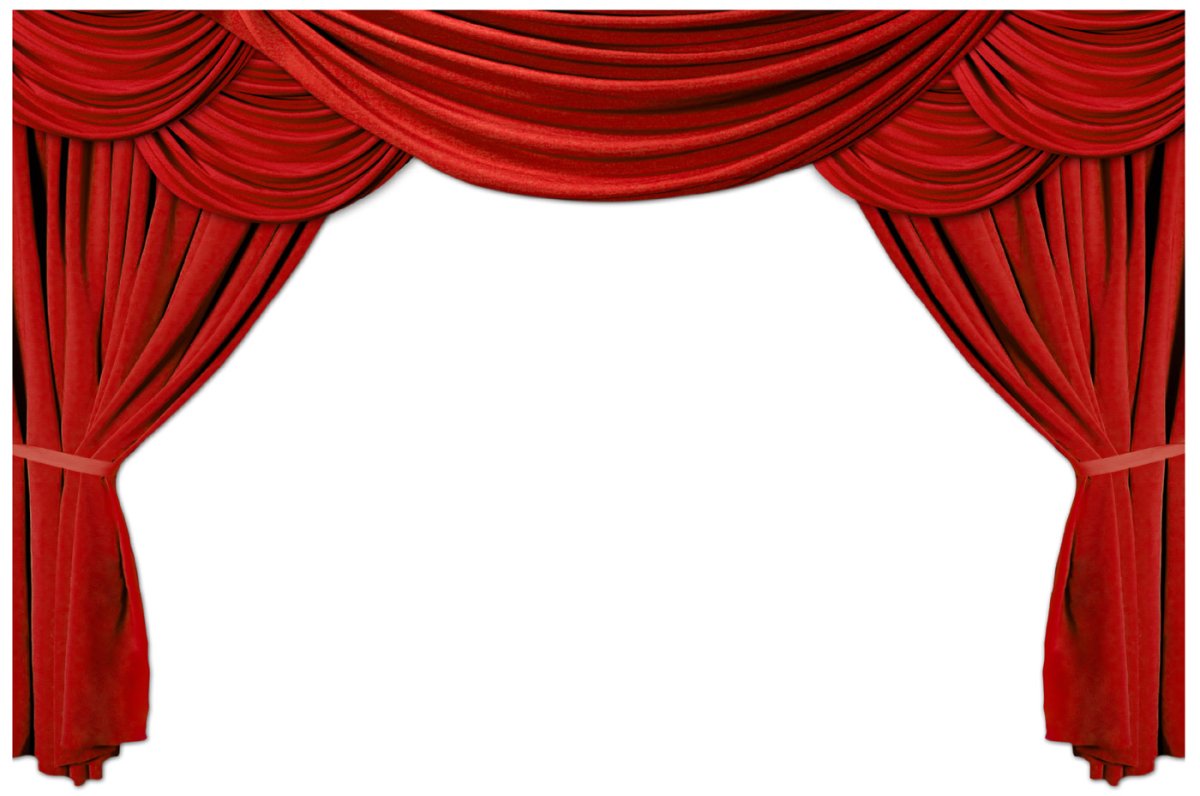 Красные кулисы на прозрачной подложке