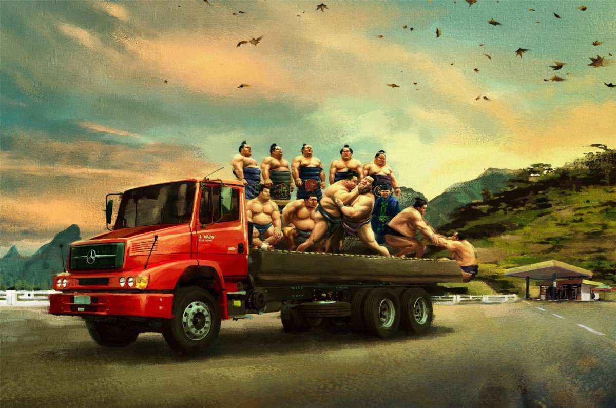 Перегруженный грузовик