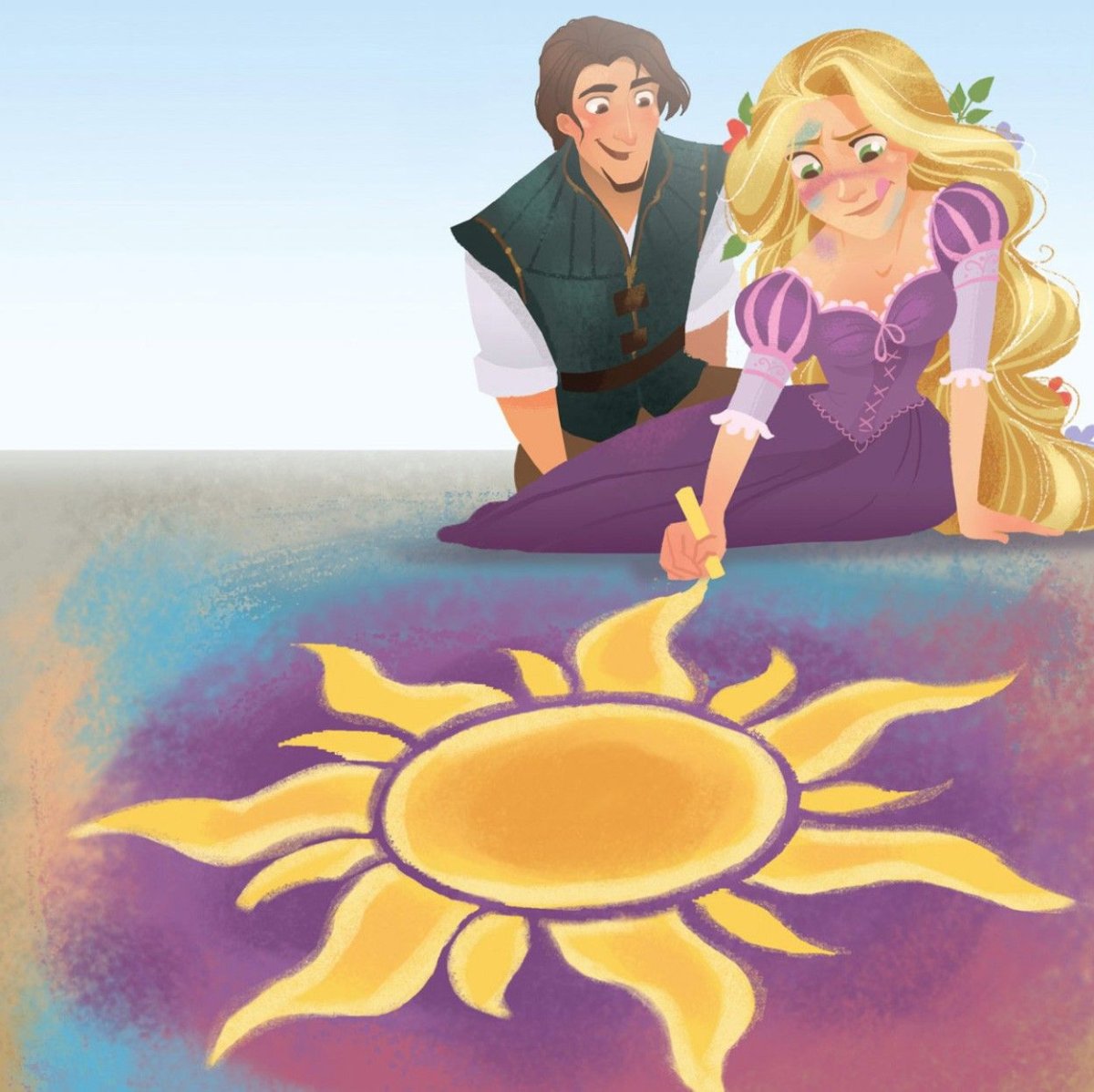 Солнце из Рапунцель тату