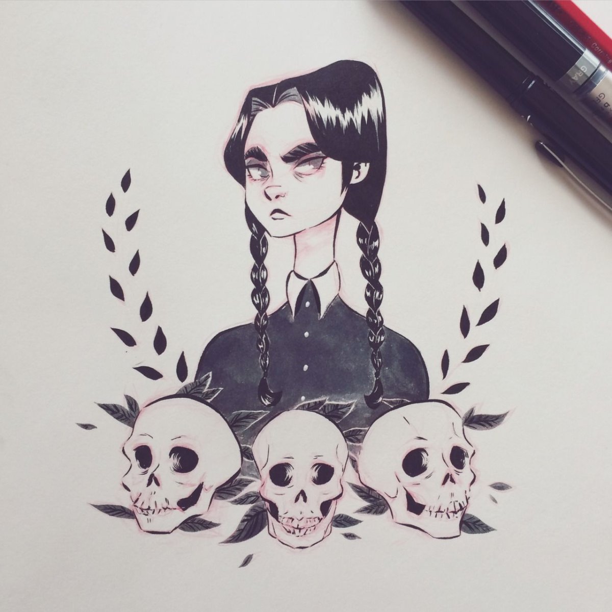 Портрет Уэнсдей Аддамс