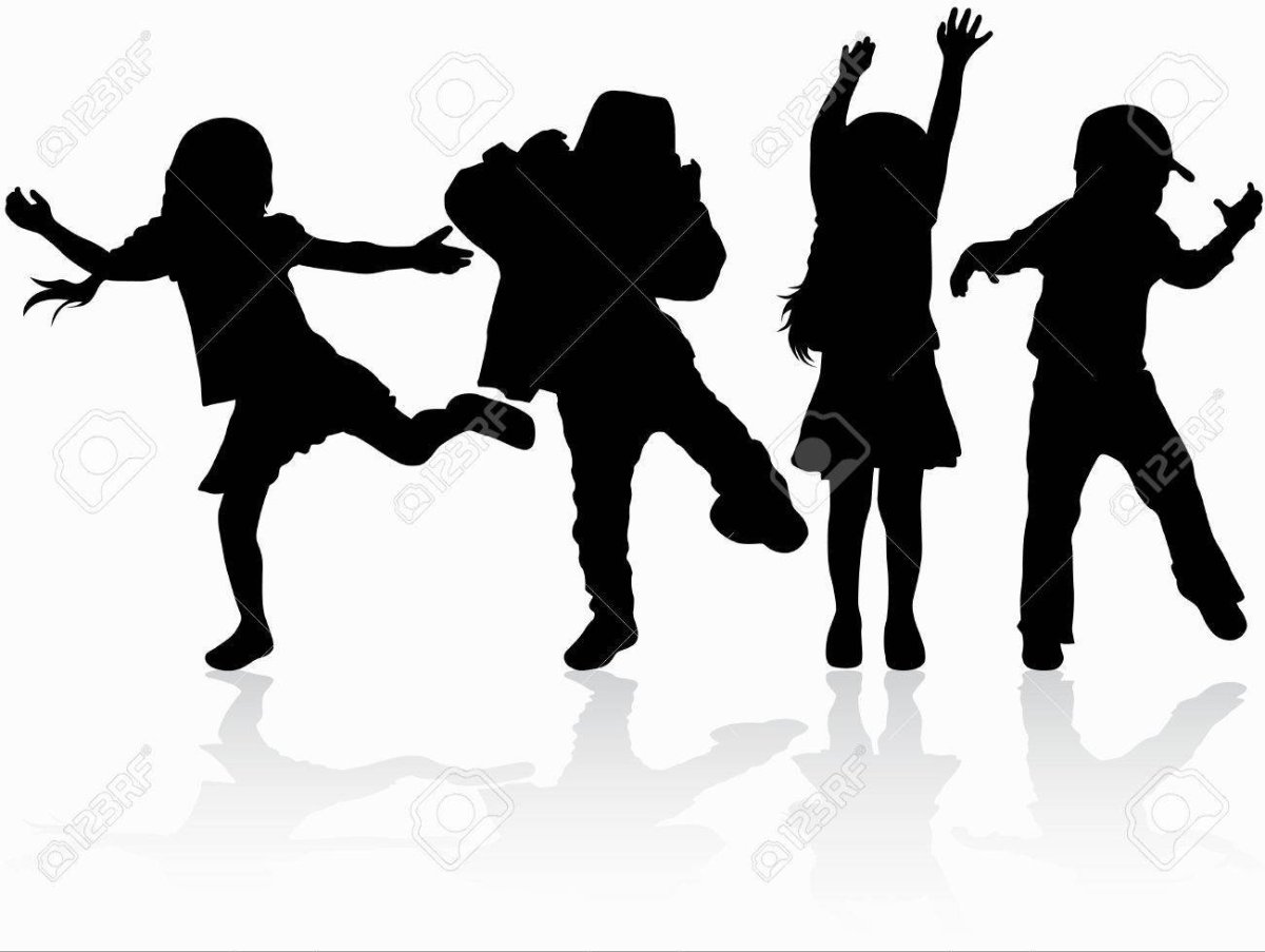 Силуэты танцующих детей