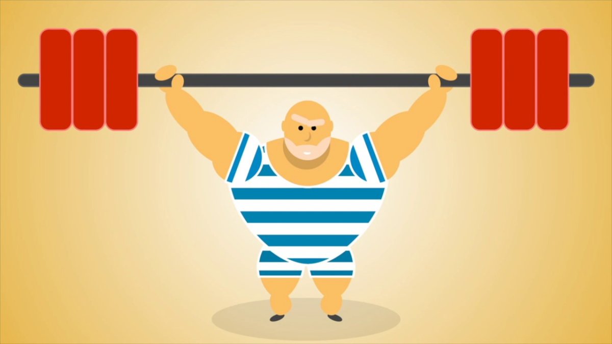 Штангист мультяшный