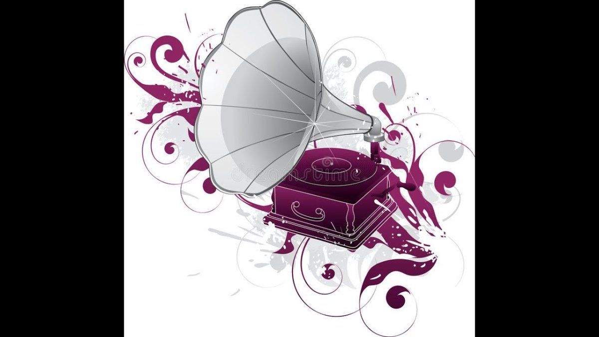 Граммофон рисунок на прозрачном фоне