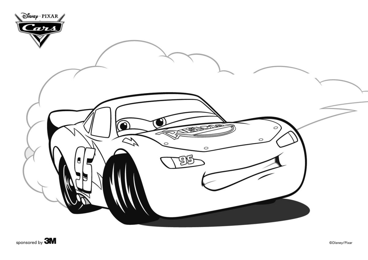 Раскраска Тачки 3 молния Маквин