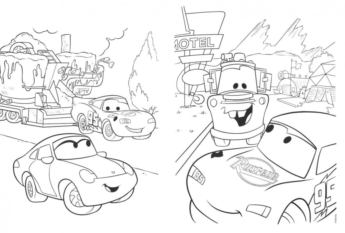 Машинка молния Маккуин раскраска Тачки 2