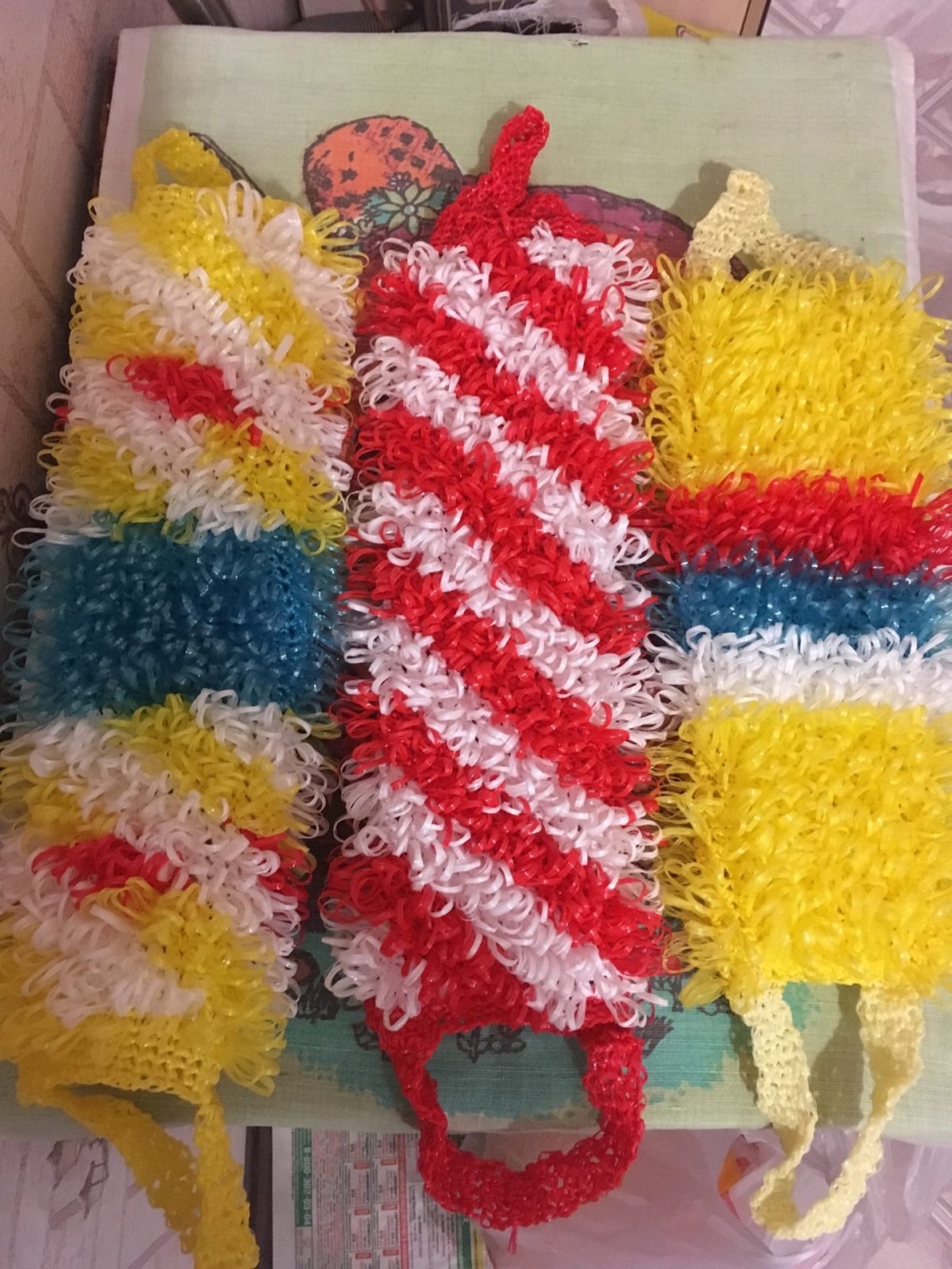 Мочалка с именем крючком