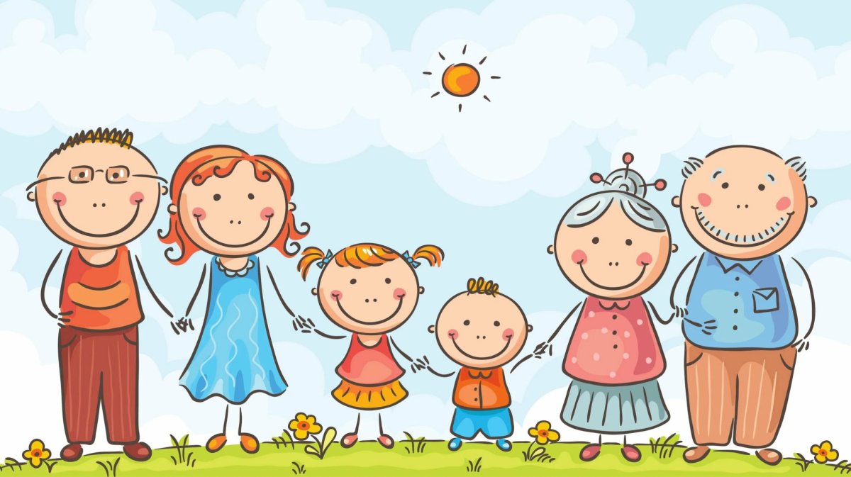 Мультяшная семья 4 человека