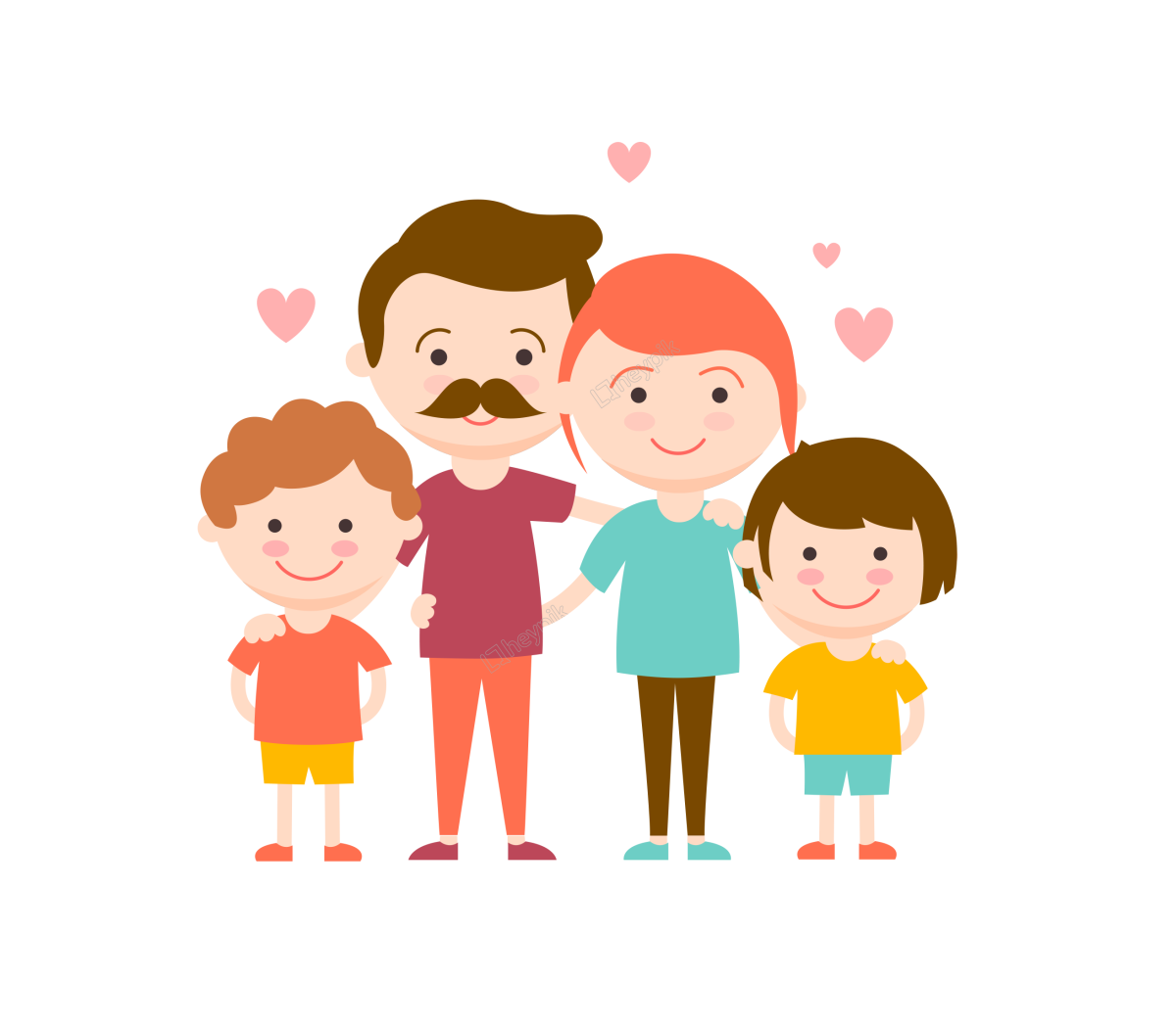 Дети и родители нарисовано