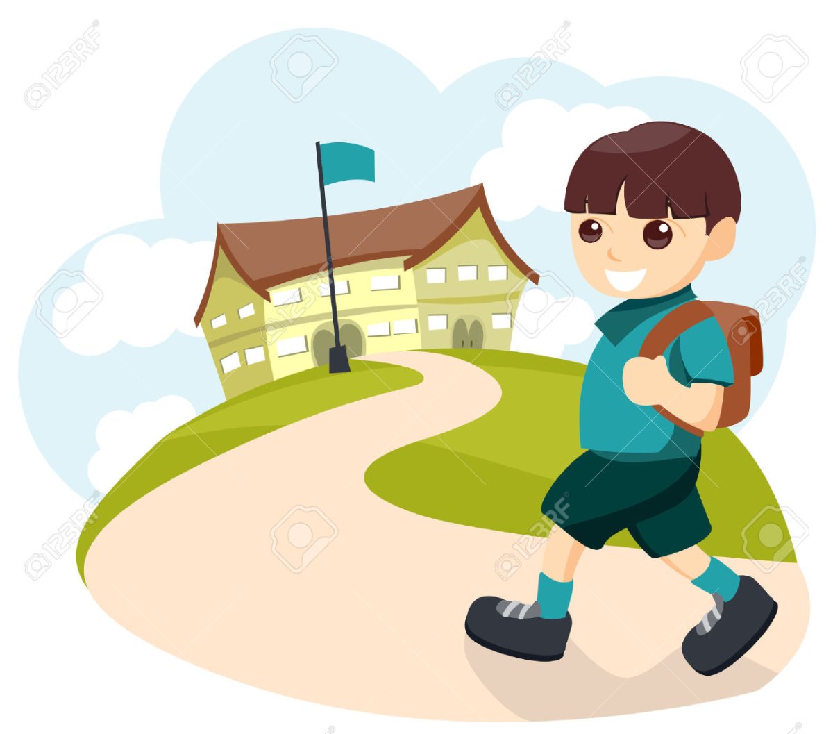 Мальчик и девочка идут за руку