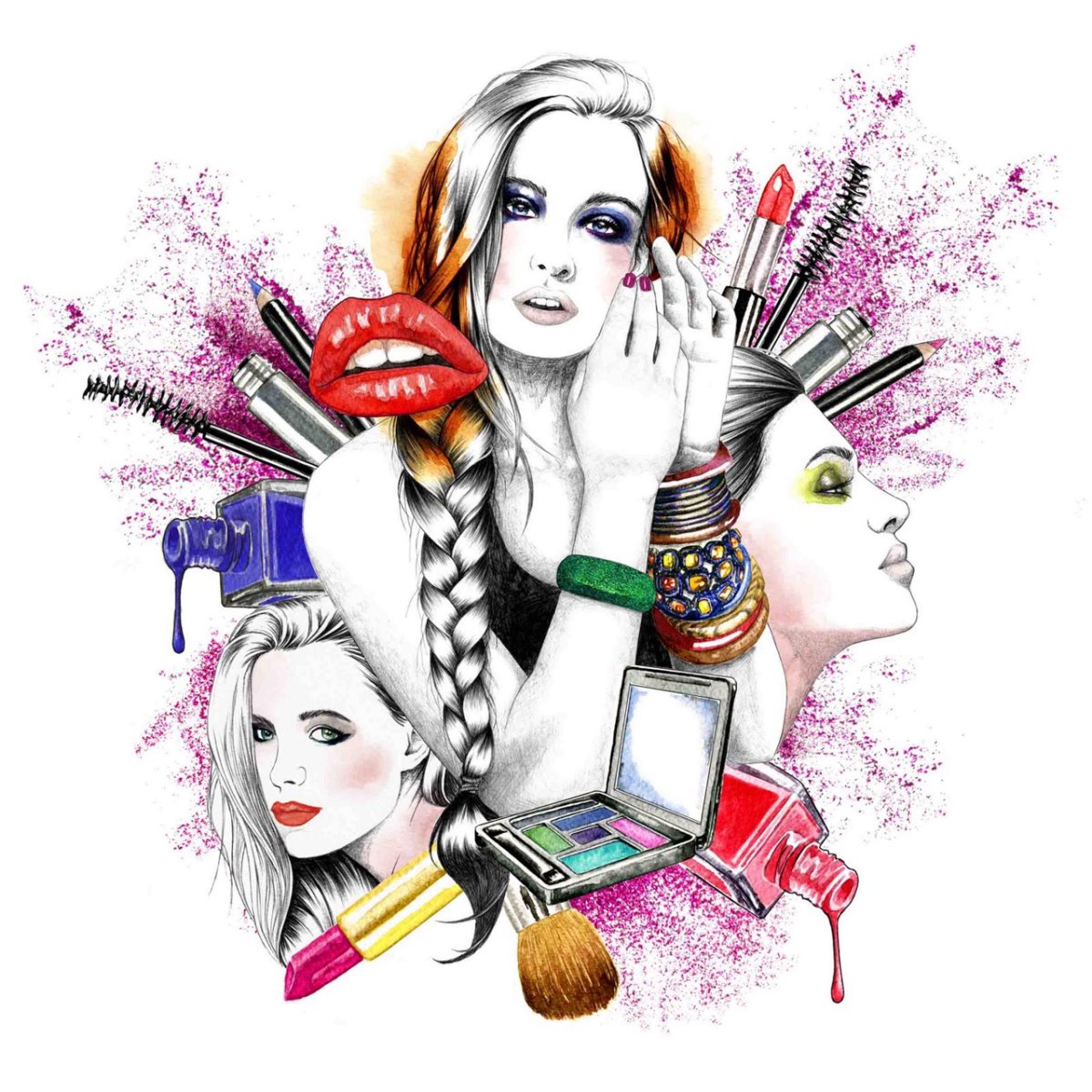 Макияж иллюстрация