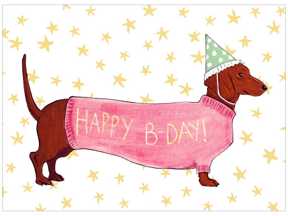 Открытки с таксами с днем рождения