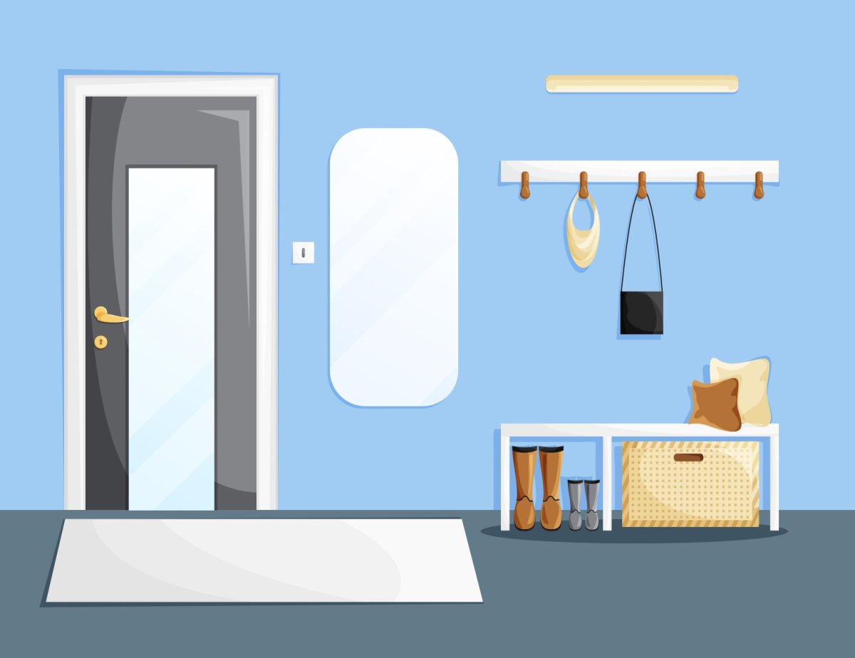 Рисуем прихожую в кукольный домик