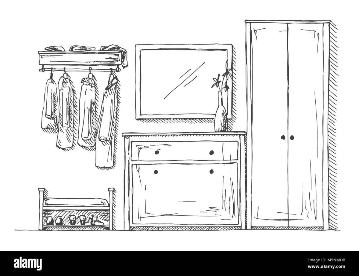 Прихожая раскраска