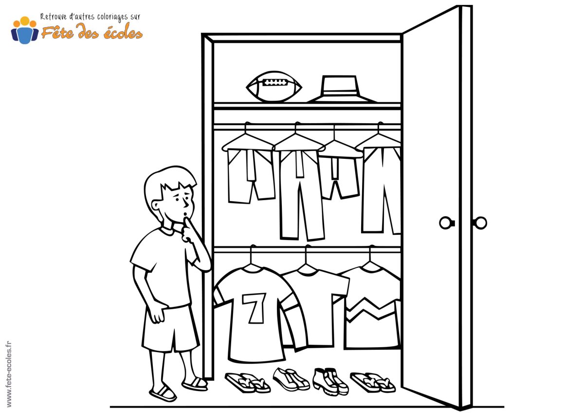 Шкаф для одежды трафарет
