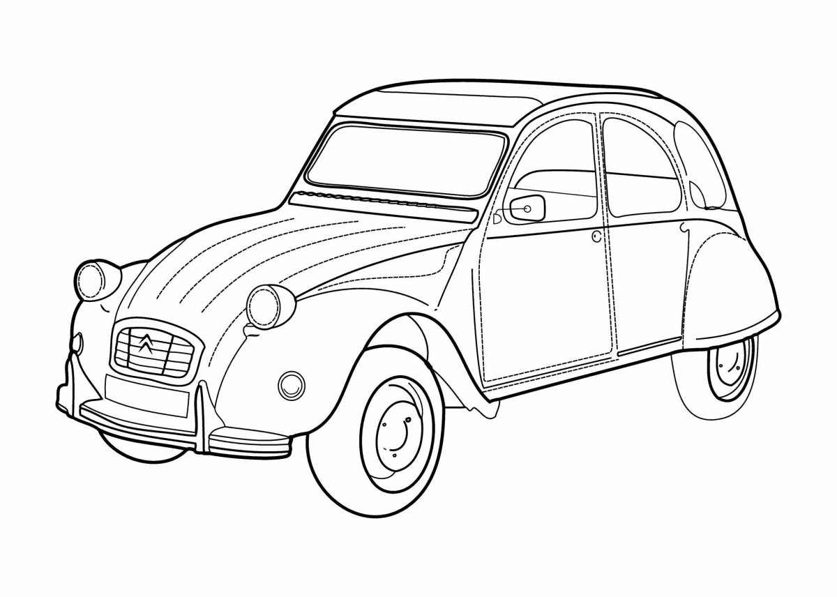 Легковая машина раскраска для детей