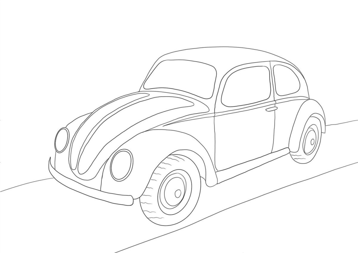 Red car раскраска