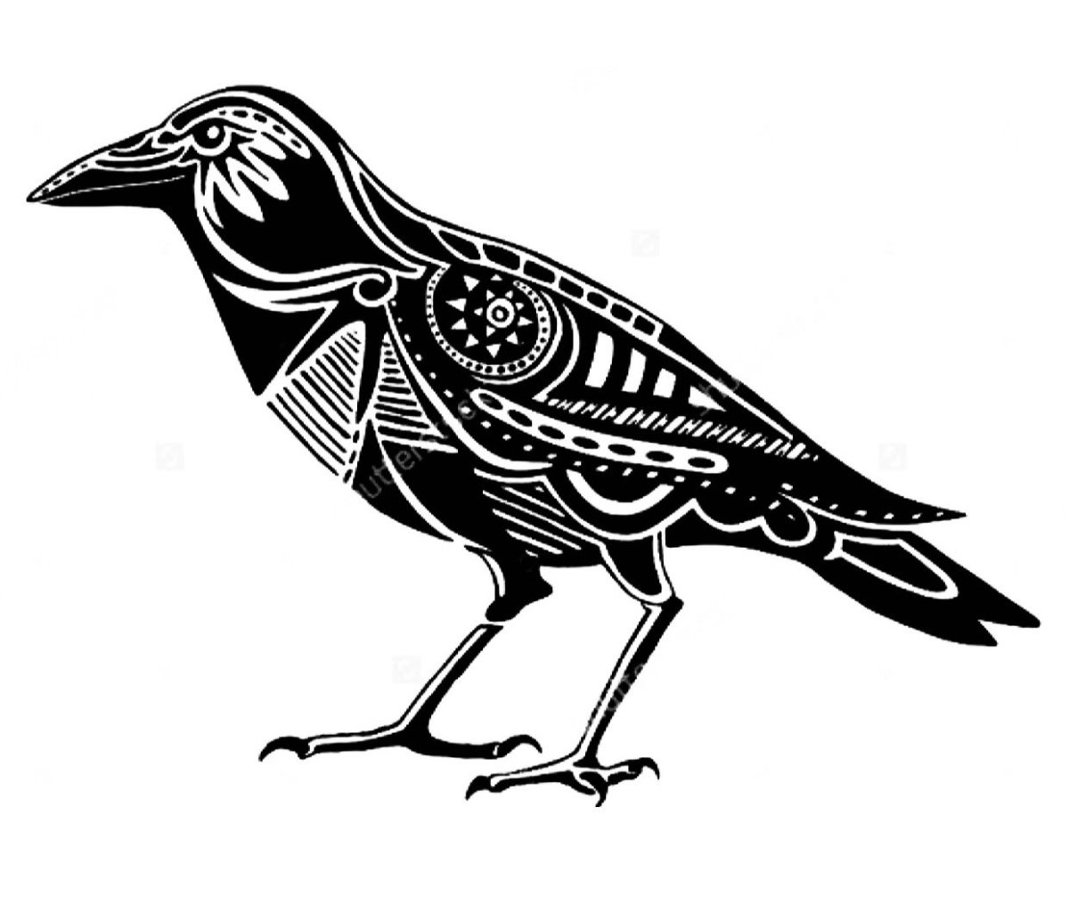 Стилизованное изображение ворона