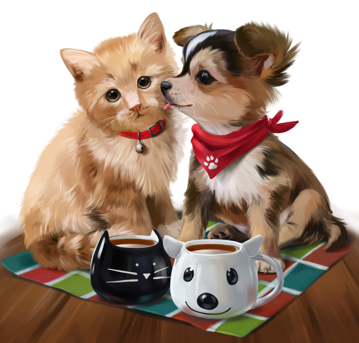 Щенок в корзинке сиренью