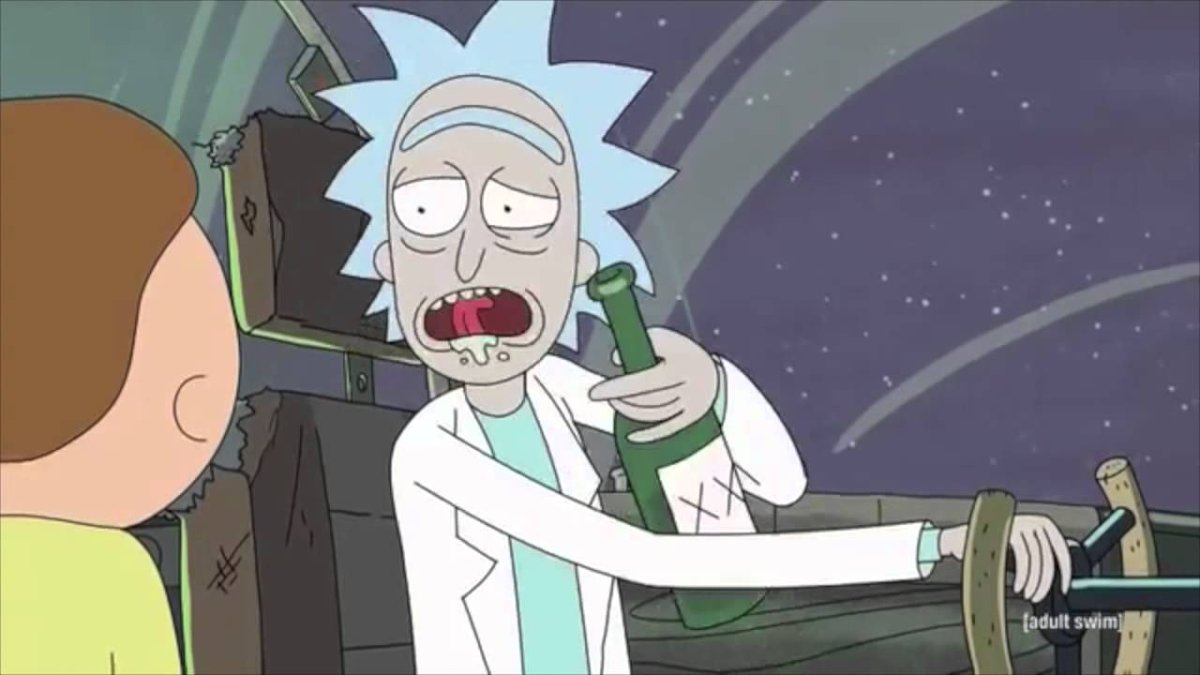 Рик Санчес с бутылкой