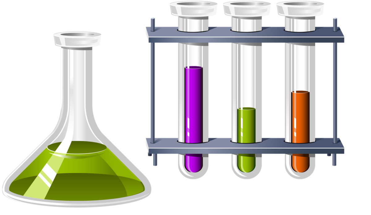 Химическая посуда на прозрачном фоне